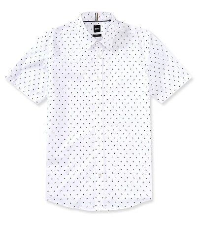 Hugo Boss BOSS Slim Fit Roan Ken Stretch Short Sleeve Woven Shirt