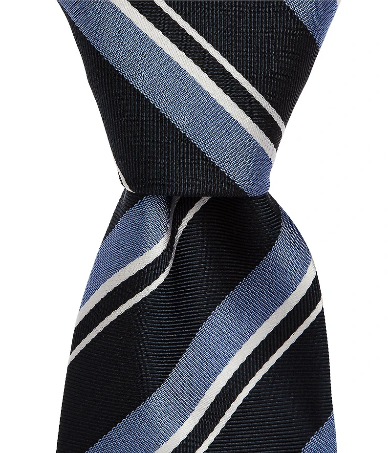 Hugo Boss Diagonal Traditional Stripe Jacquard 3#double; Woven Silk Tie
