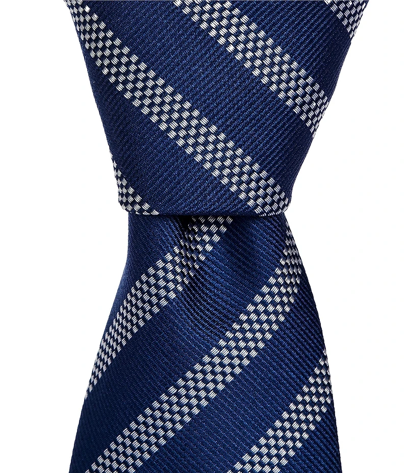 Hugo Boss Diagonal Two Stripe Jacquard 3#double; Woven Silk Tie