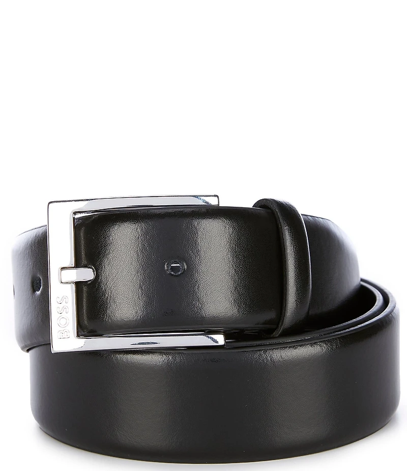 Hugo Boss Elloy Leather Logo Buckle Belt
