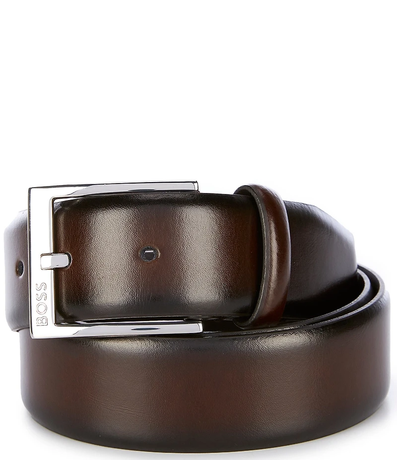 Hugo Boss Elloy Leather Logo Buckle Belt