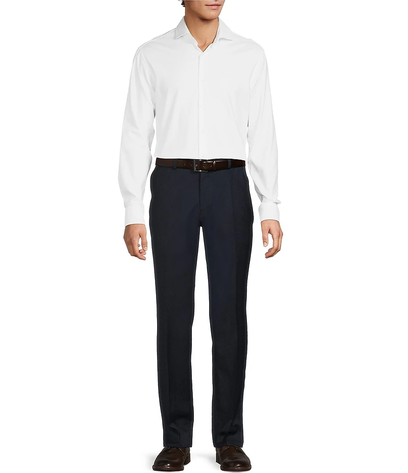 Hugo Boss Genius Slim Fit Pleat Front Solid Dress Pants