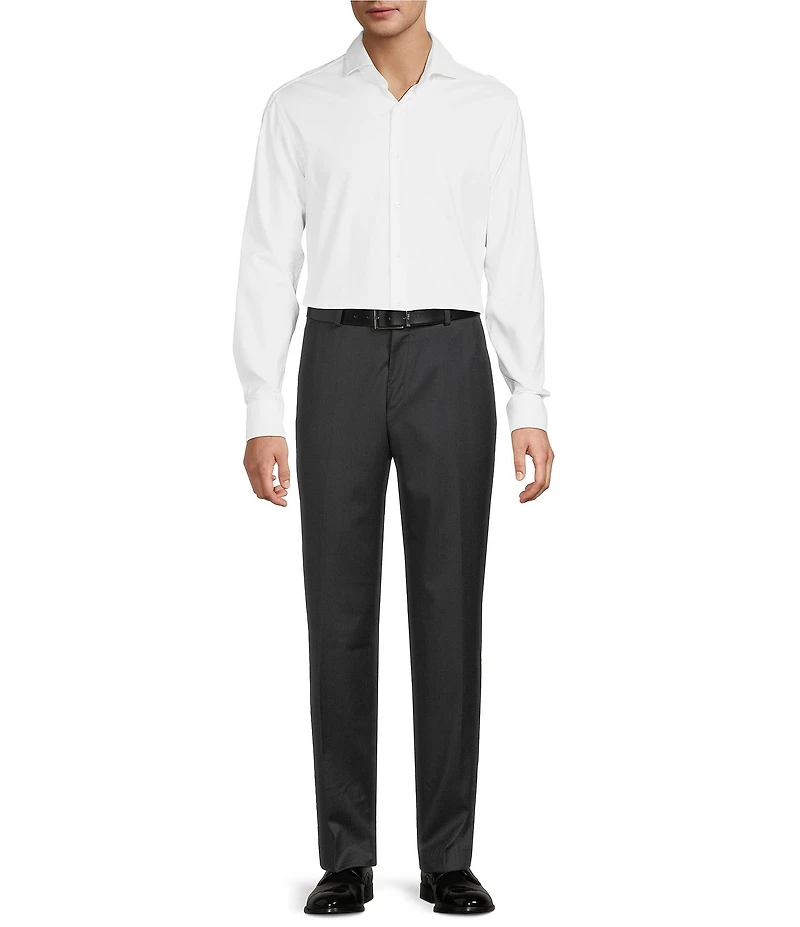Hugo Boss Genius Slim Fit Pleat Front Solid Dress Pants