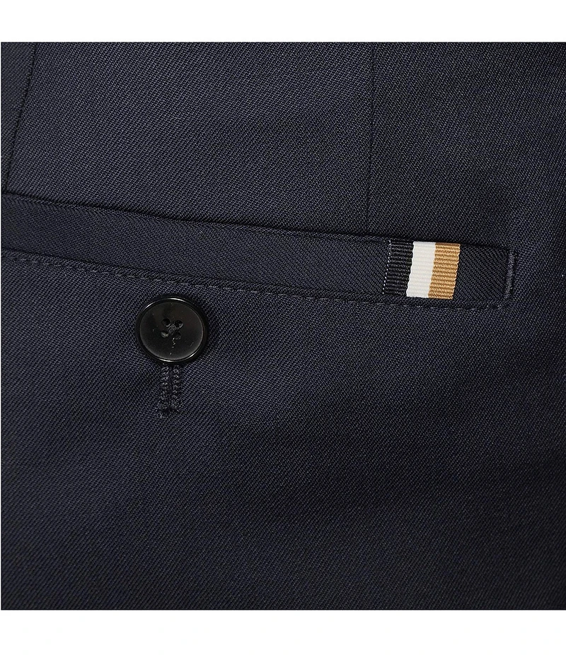 Hugo Boss Genius Slim Fit Flat Front Solid Dress Pants