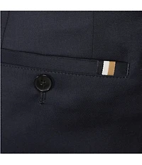 Hugo Boss Genius Slim Fit Flat Front Solid Dress Pants