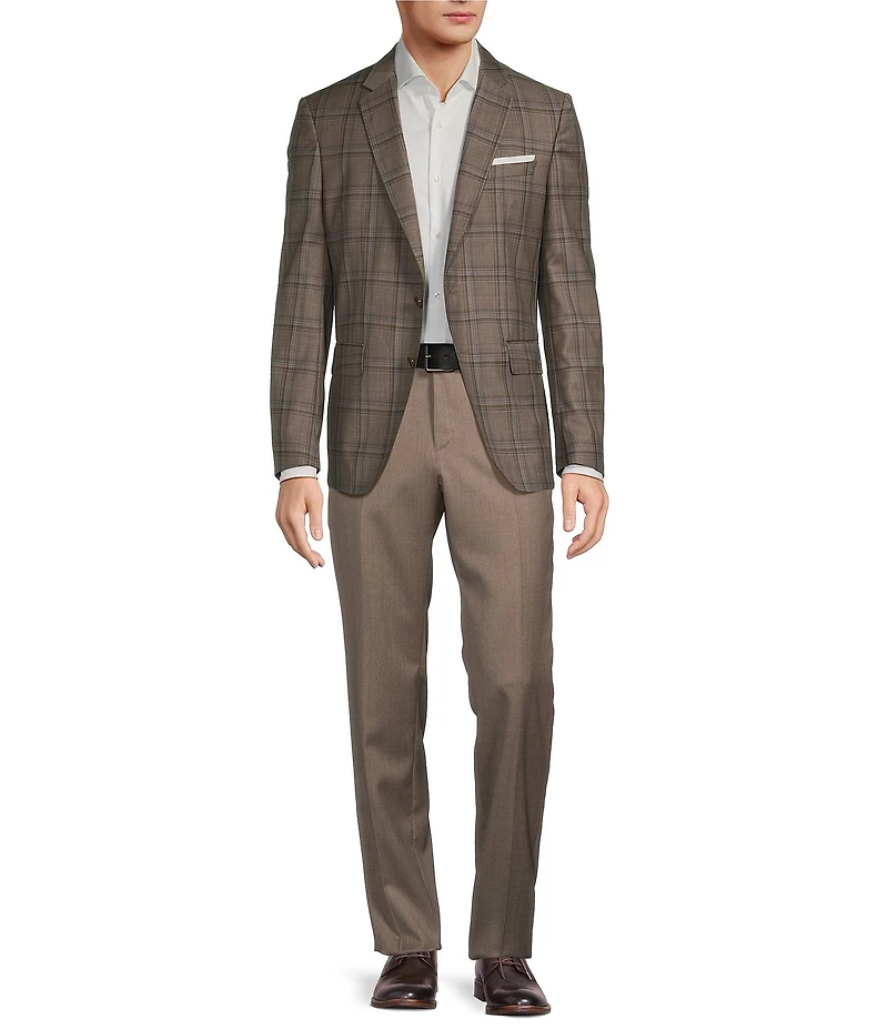 Hugo Boss Genius Slim Fit Flat Front Solid Dress Pants