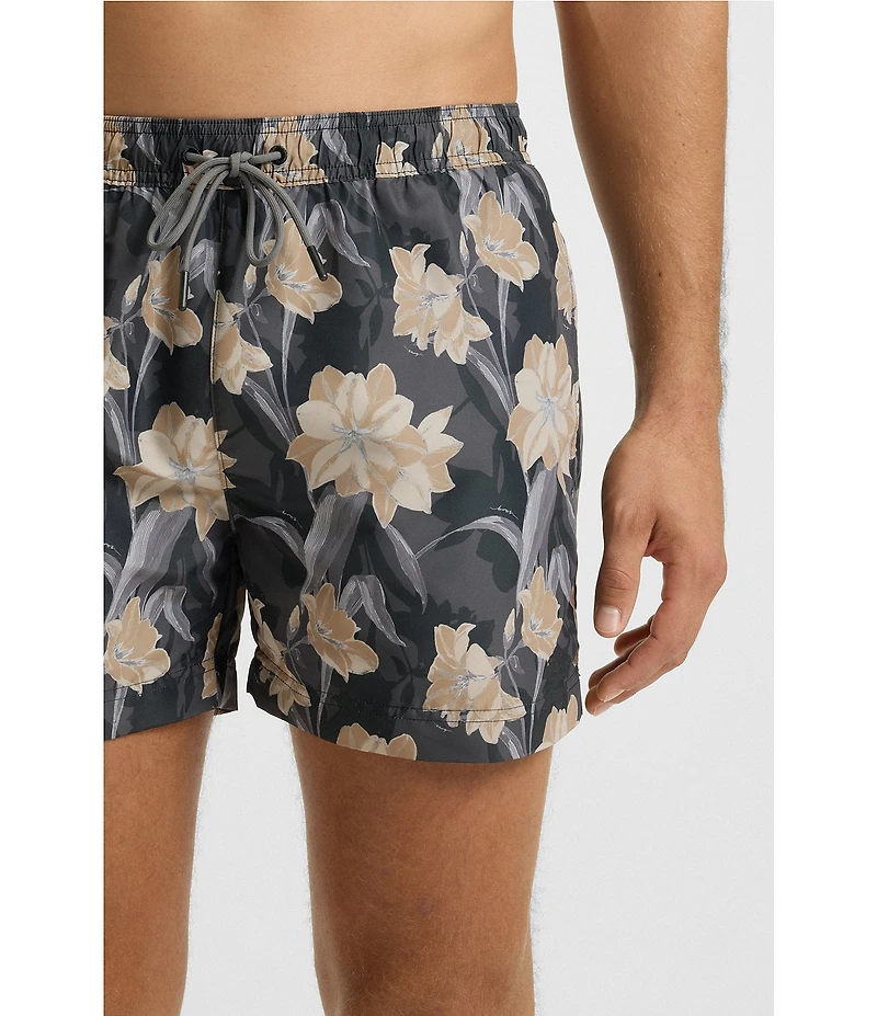 Hugo Boss Iris Print 4.3#double; Inseam Swim Trunks