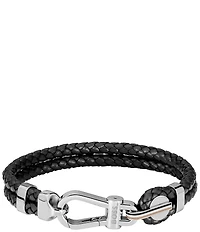 Hugo Boss Men's Ares Prime Stainless Steel & Leather Line Bracelet