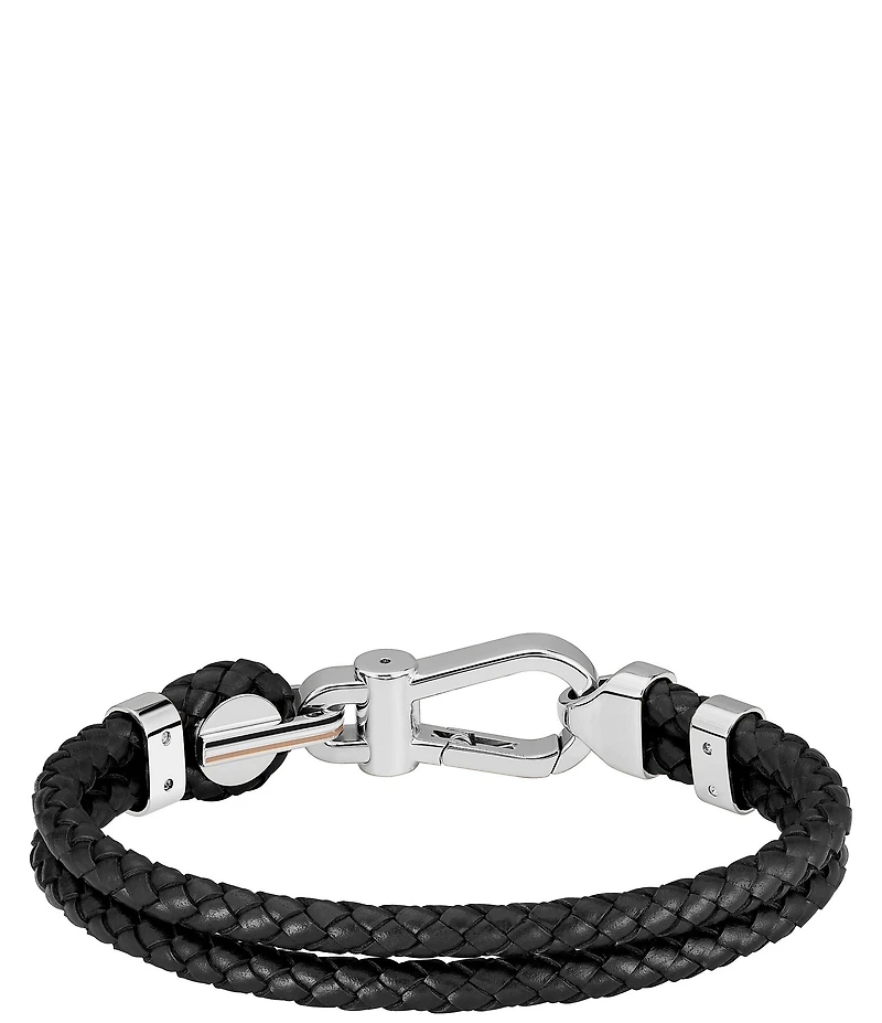 Hugo Boss Men's Ares Prime Stainless Steel & Leather Line Bracelet