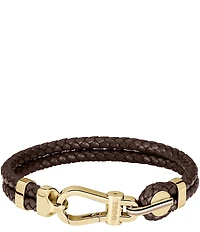 Hugo Boss Men's Ares Prime Stainless Steel & Leather Line Bracelet