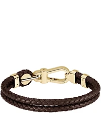 Hugo Boss Men's Ares Prime Stainless Steel & Leather Line Bracelet