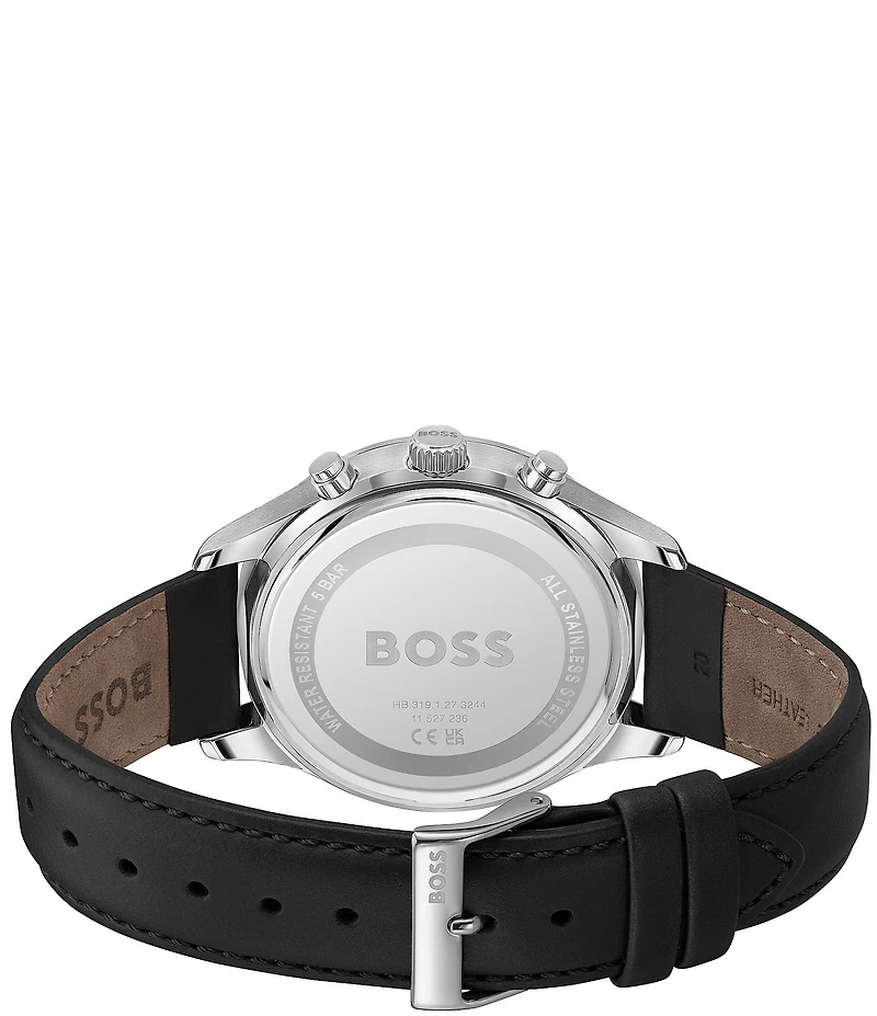 Hugo Boss Men's Avery Quartz Chronograph Leather Strap Watch