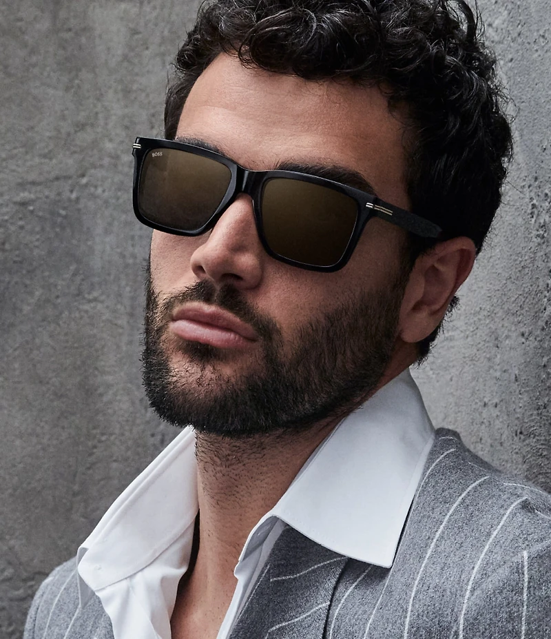 Hugo Boss Men's Boss1598 55mm Rectangle Sunglasses