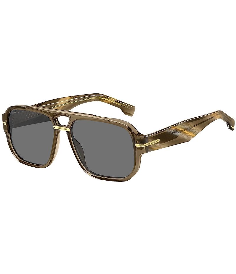 Hugo Boss Men's Boss1718 57mm Aviator Sunglasses