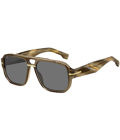 Hugo Boss Men's Boss1718 57mm Aviator Sunglasses