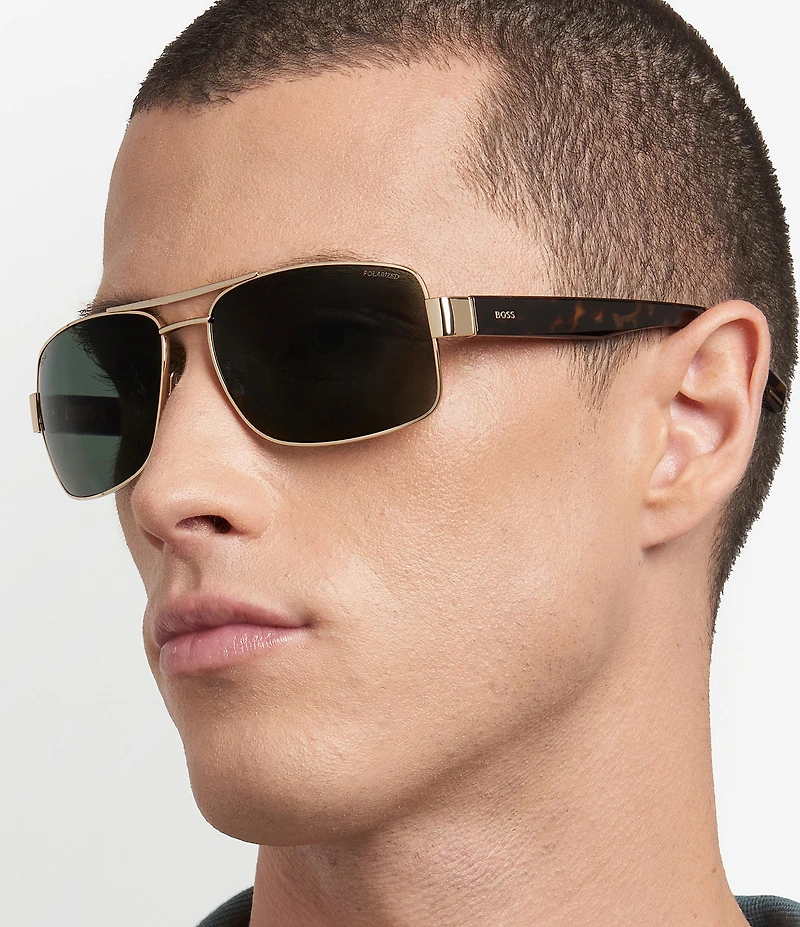 Hugo Boss Men's Boss1761 62mm Polarized Rectangle Sunglasses
