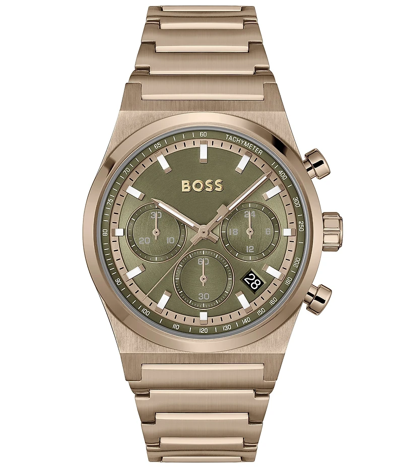 Hugo Boss Men's Candor Quartz Chronograph Champagne Tone Stainless Steel Bracelet Watch
