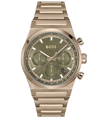 Hugo Boss Men's Candor Quartz Chronograph Champagne Tone Stainless Steel Bracelet Watch