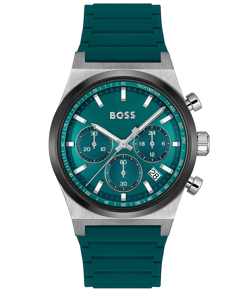 Hugo Boss Men's Candor Quartz Chronograph Silicone Strap Watch