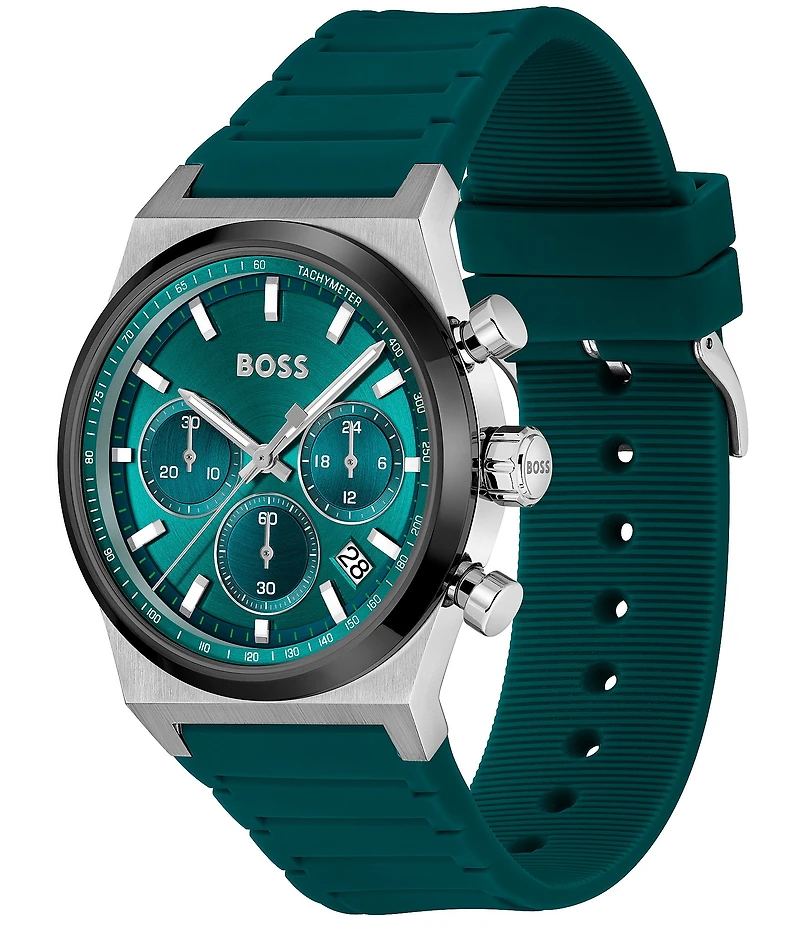 Hugo Boss Men's Candor Quartz Chronograph Silicone Strap Watch