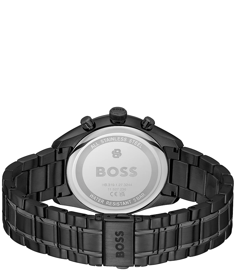 Hugo Boss Men's Grand Prix Quartz Chronograph Black Tone Stainless Steel Bracelet Watch