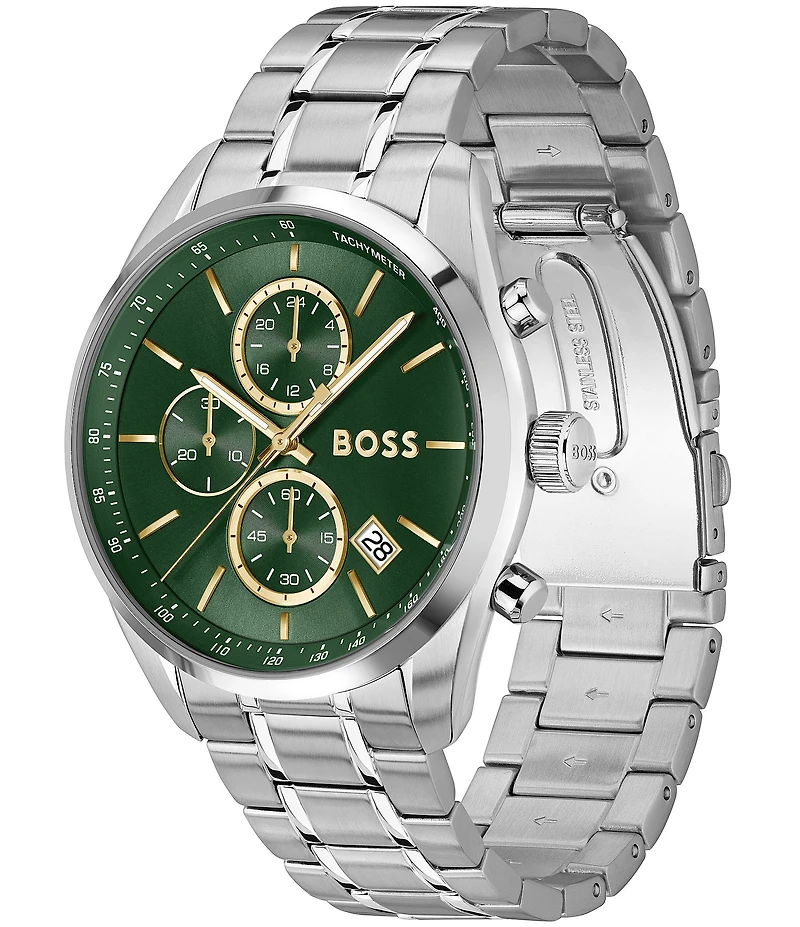 Hugo Boss Men's Grand Prix Quartz Chronograph Stainless Steel Bracelet Watch
