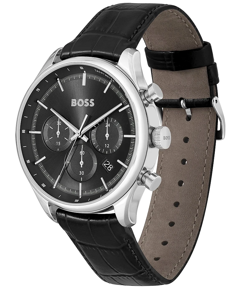 Hugo Boss Men's Gregor Quartz Chronograph Leather Strap Watch