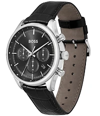 Hugo Boss Men's Gregor Quartz Chronograph Leather Strap Watch