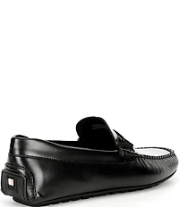 Hugo Boss Men's Noel Leather Bar Hardware Driver Loafers