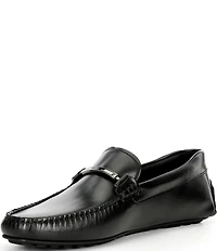 Hugo Boss Men's Noel Leather Bar Hardware Driver Loafers