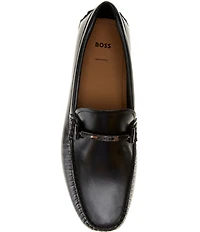 Hugo Boss Men's Noel Leather Bar Hardware Driver Loafers