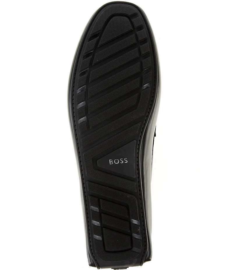 Hugo Boss Men's Noel Leather Bar Hardware Driver Loafers