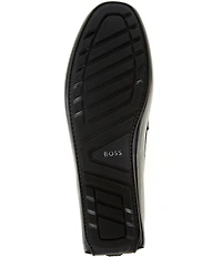 Hugo Boss Men's Noel Leather Bar Hardware Driver Loafers