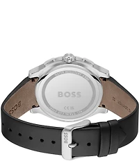 Hugo Boss Men's Peak 2.0 Quartz Chronograph Black Leather Strap Watch