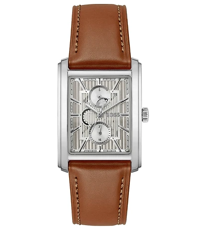 Hugo Boss Men's Principle 30.5mm Multifunction Leather Strap Watch