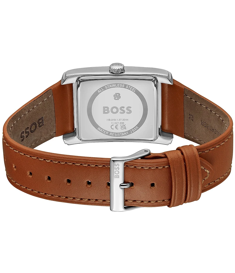 Hugo Boss Men's Principle 30.5mm Multifunction Leather Strap Watch