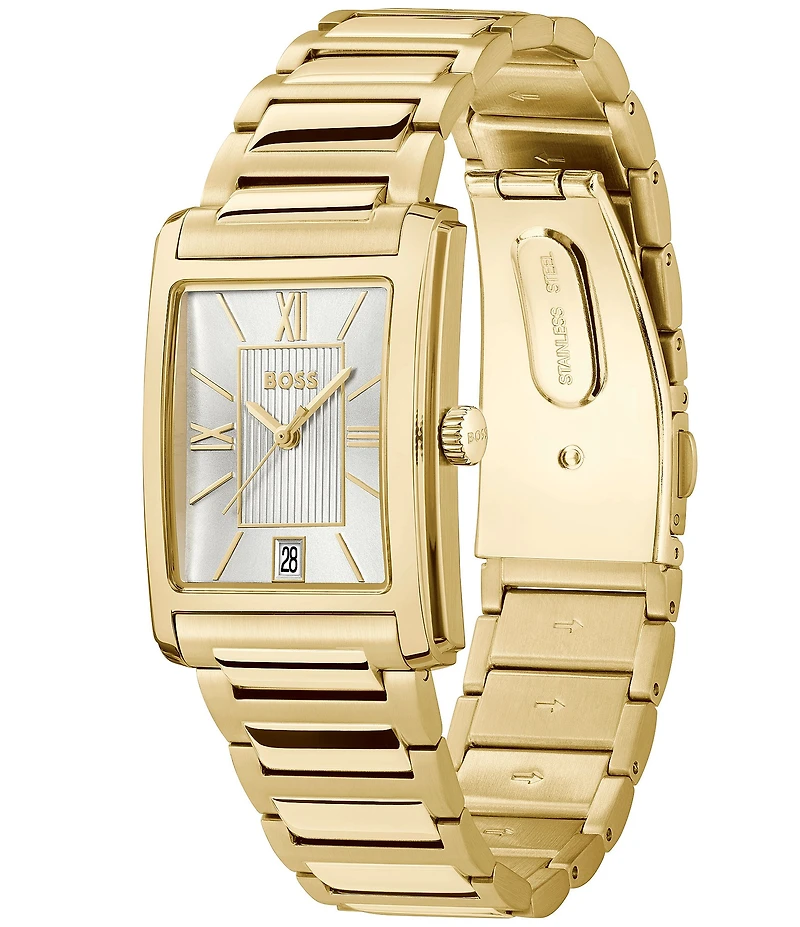 Hugo Boss Men's Principle Dress Quartz Analog Ionic Plated Stainless Steel Bracelet Watch