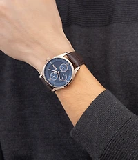 Hugo Boss Men's Principle Master Quartz Chronograph Croco Leather Strap Watch