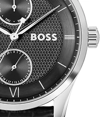 Hugo Boss Men's Principle Master Quartz Chronograph Croco Leather Strap Watch