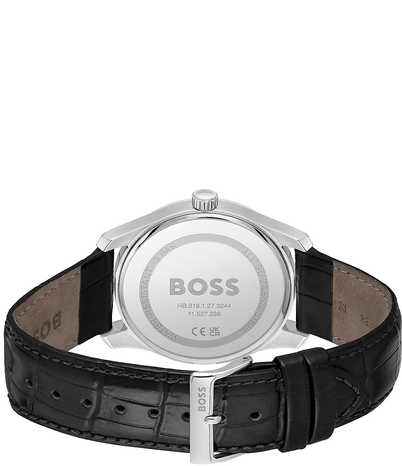 Hugo Boss Men's Principle Quartz Mechanical Automatic Leather Strap Watch