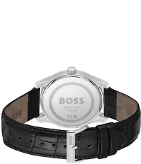 Hugo Boss Men's Principle Quartz Mechanical Automatic Leather Strap Watch