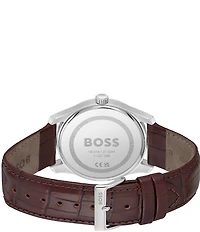 Hugo Boss Men's Principle Quartz Mechanical Automatic Leather Strap Watch