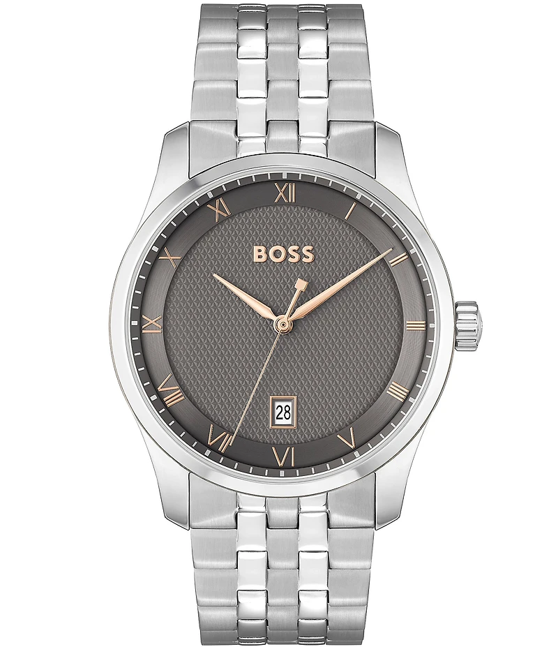 Hugo Boss Men's Principle Quartz Mechanical Automatic Stainless Steel Bracelet Watch