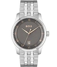 Hugo Boss Men's Principle Quartz Mechanical Automatic Stainless Steel Bracelet Watch