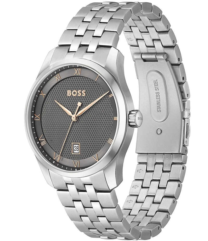 Hugo Boss Men's Principle Quartz Mechanical Automatic Stainless Steel Bracelet Watch