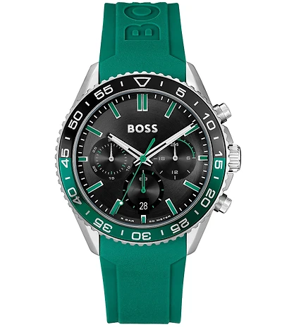 Hugo Boss Men's Runner Quartz Chronograph Silicone Strap Watch