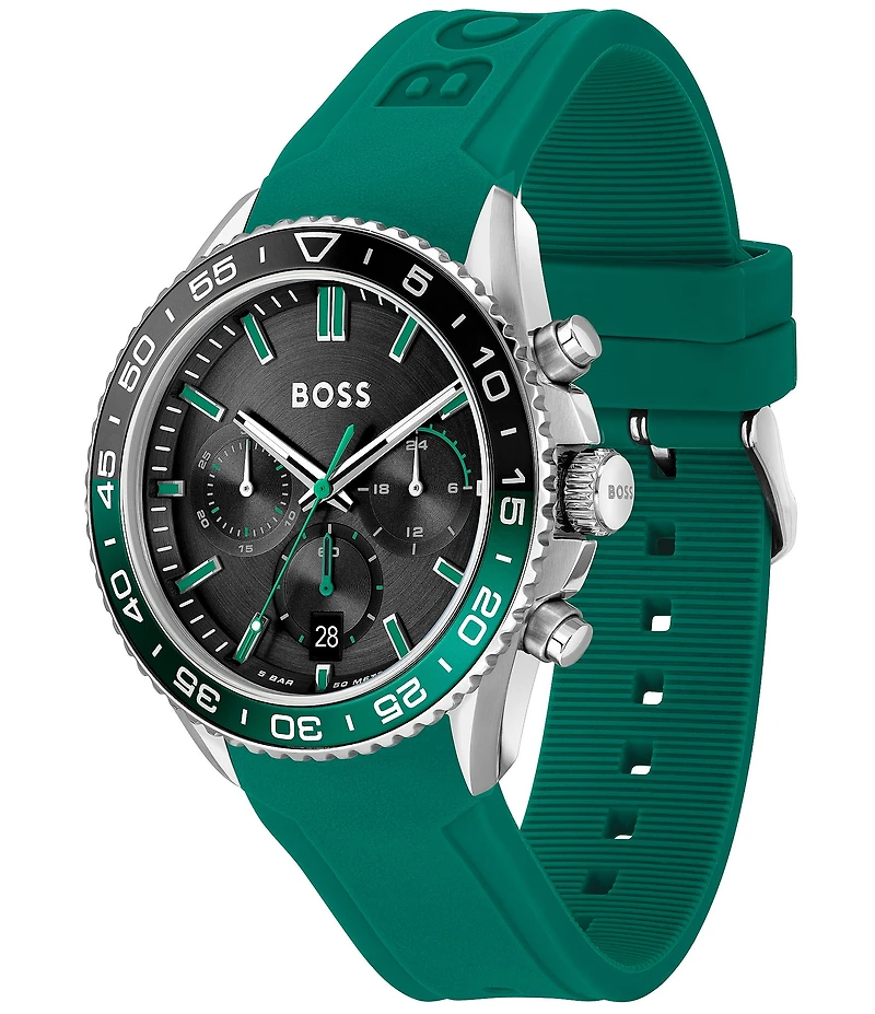 Hugo Boss Men's Runner Quartz Chronograph Silicone Strap Watch