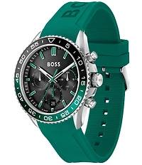 Hugo Boss Men's Runner Quartz Chronograph Silicone Strap Watch
