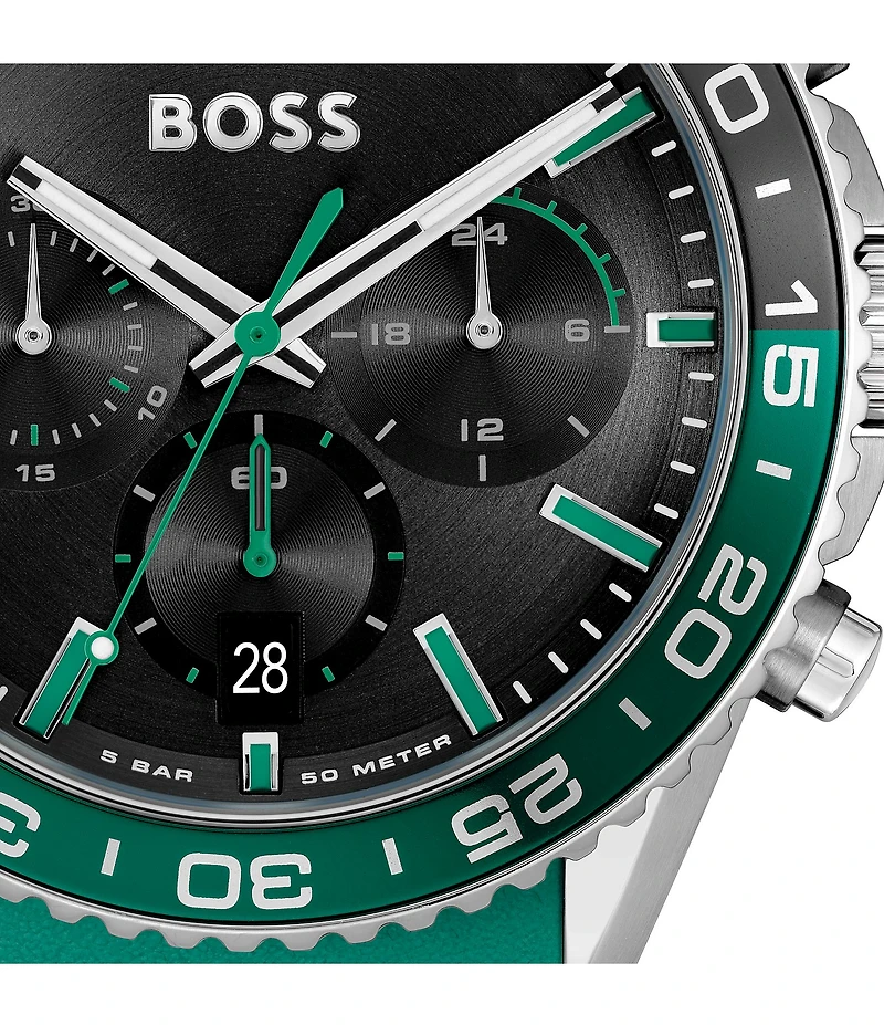 Hugo Boss Men's Runner Quartz Chronograph Silicone Strap Watch