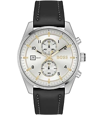 Hugo Boss Men's Skytraveller Chronograph Leather Strap Watch